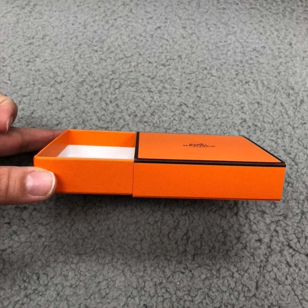 Authentic Hermes Orange Gift Box Empty  Square 3.25x3.25x.75 Small‎ Storage